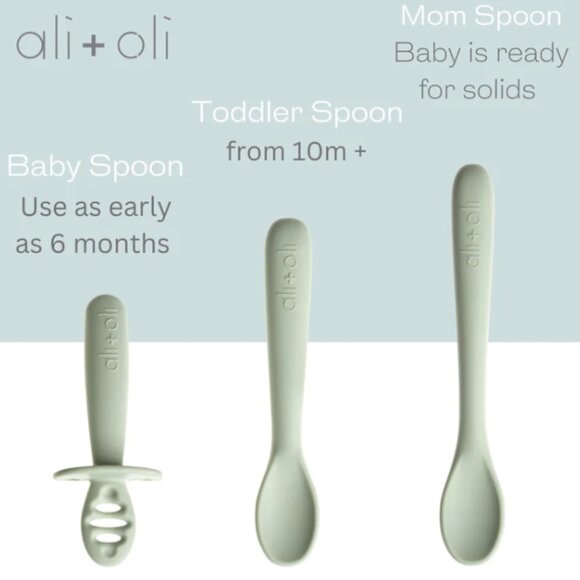 Green Spoon Set for baby (6M+) - Picture 2 of 2